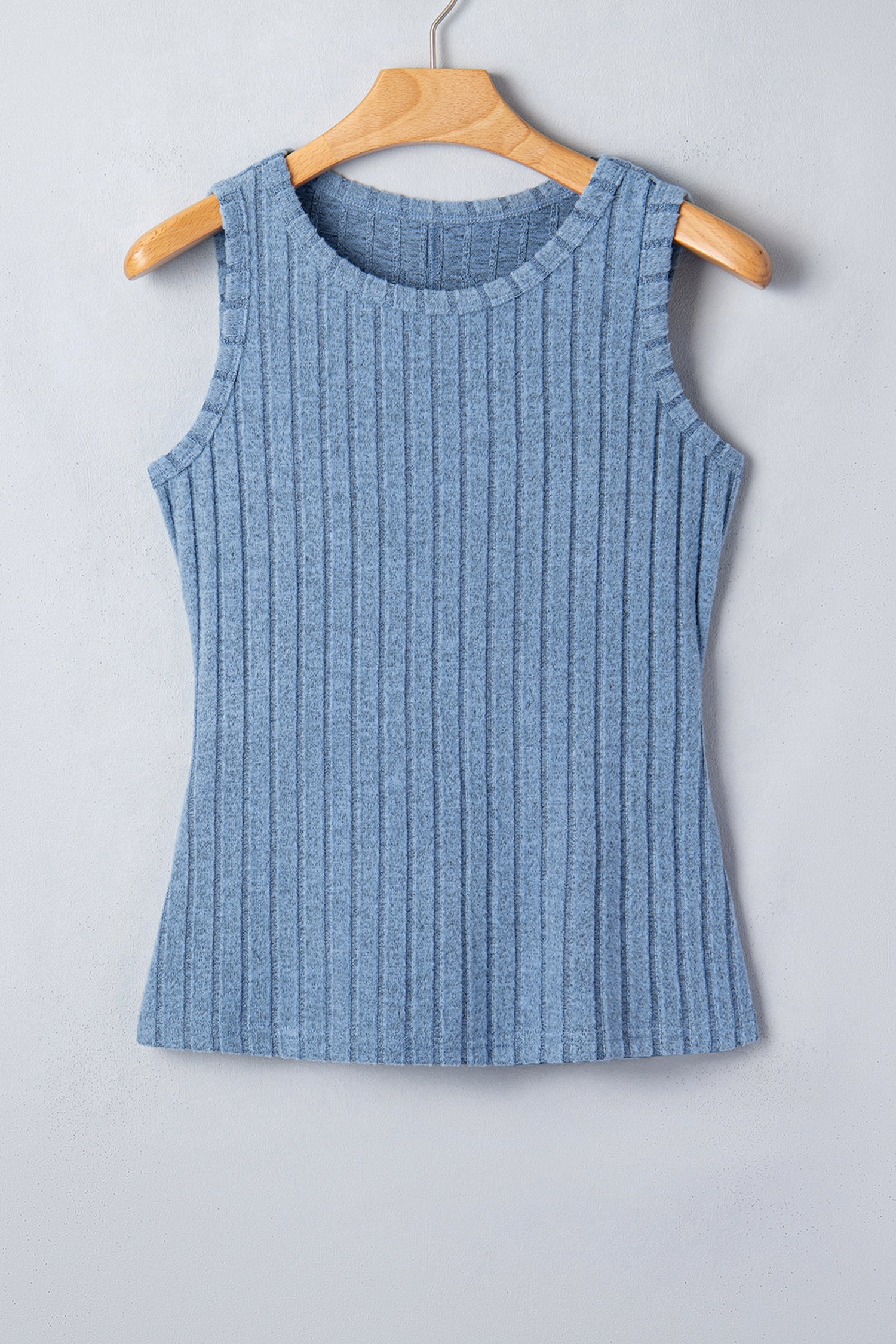 Sea Green Slim Ribbed Mineral Wash Tank Top