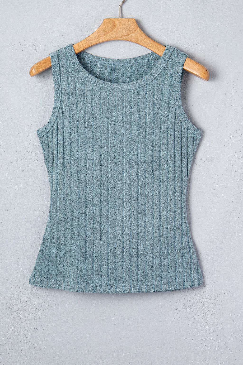 Sea Green Slim Ribbed Mineral Wash Tank Top